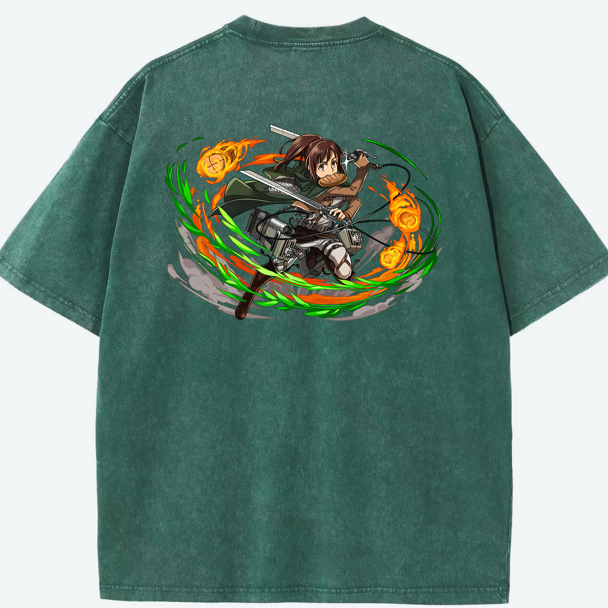 （画像用） 進撃の巨人 サシャ·ブラウス Attack on Titan Sasha Blaus 綿100% ヴィンテージ風 半袖Tシャツ（背面プリント）